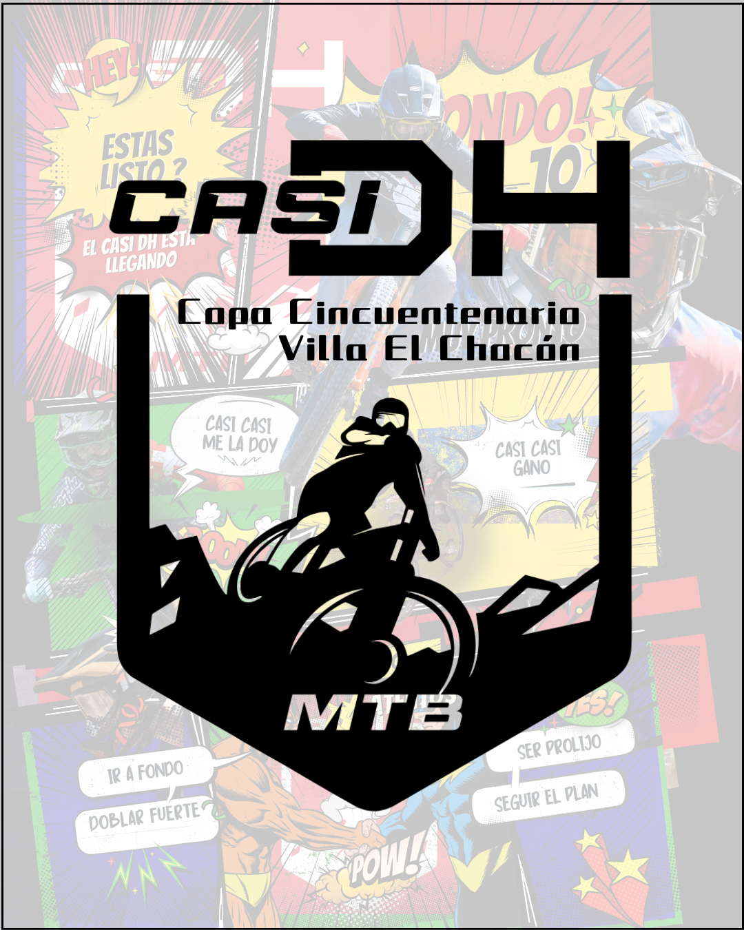 Downhill racing action